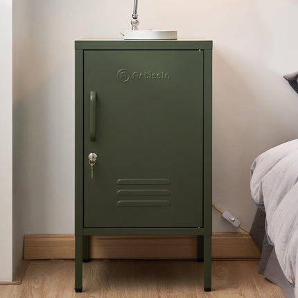 ArtissIn Metal Locker Storage Shelf Filing Cabinet Cupboard Bedside Table Green