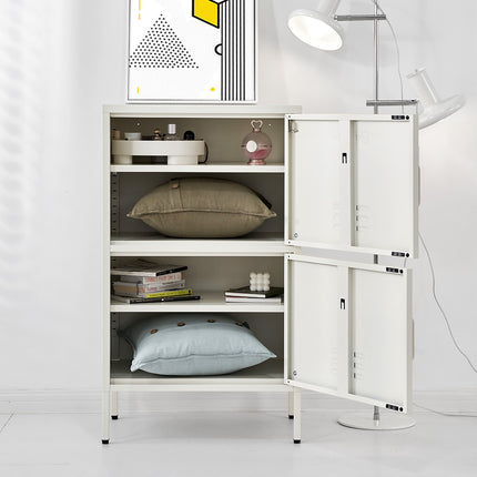 ArtissIn Double Storage Cabinet Shelf Organizer Bedroom White