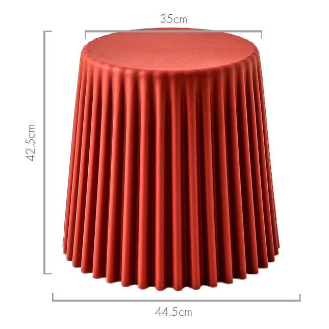 ArtissIn Set of 2 Cupcake Stool Plastic Stacking Bar Stools Dining Chairs Kitchen Red