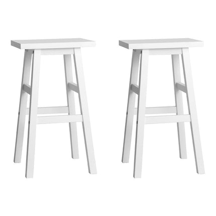 Artiss Set of 2 Beech Wood Bar Stools - White