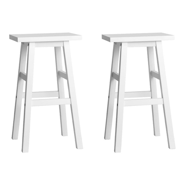 Artiss Set of 2 Beech Wood Bar Stools - White
