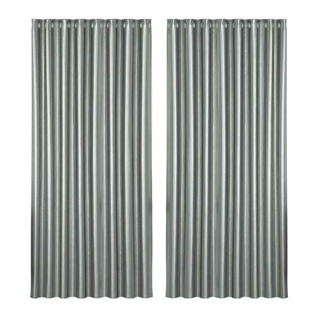 Artiss 2X Blockout Curtains Blackout Window Curtain Eyelet 300x230cm Grey