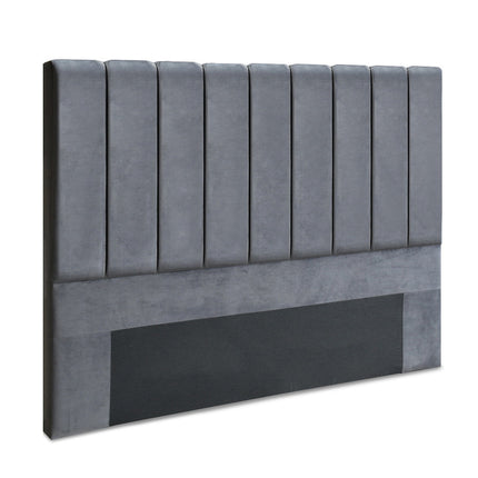 Artiss VELA Bed Head Headboard King Size Bedhead Velvet Grey