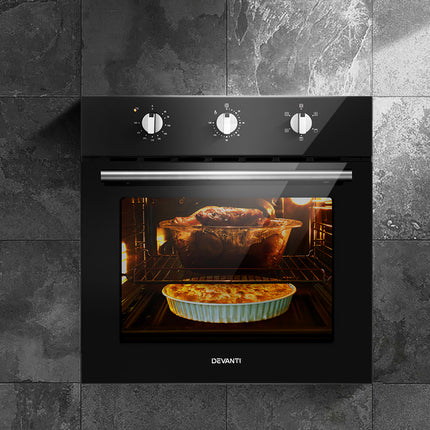 Devanti Electric Built In Wall Oven 60cm Convection Grill Ovens Stainless Steel