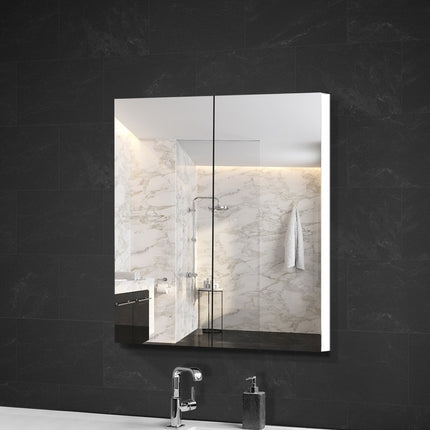 Cefito Bathroom Vanity Mirror with Storage Cabinet - White