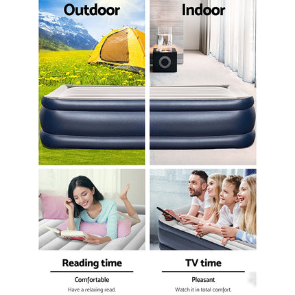 Bestway Queen Air Bed Inflatable Mattress Sleeping Mat Built-in Pump