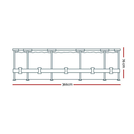 Bestway Swimming Pool Above Ground Pools Filter Pump 3.66M Power Steel Frame