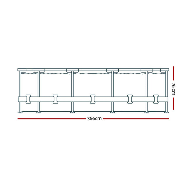 Bestway Swimming Pool Above Ground Pools Filter Pump 3.66M Power Steel Frame