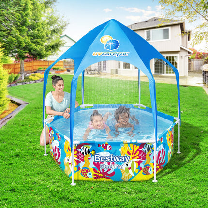 Bestway Swimming Pool Above Ground Plays Kids Steel Pro� Mist Shade Pools