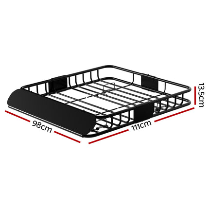 Giantz Universal Car Roof Rack Basket Luggage Carrier Steel Vehicle Cargo 111cm