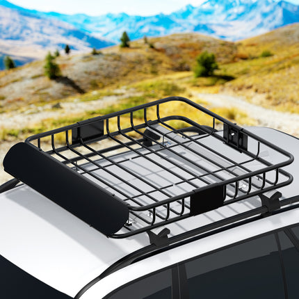 Giantz Universal Car Roof Rack Basket Luggage Carrier Steel Vehicle Cargo 111cm