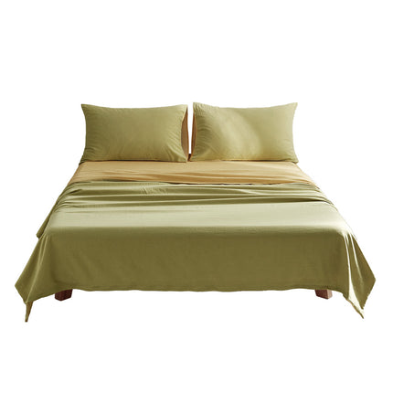 Cosy Club Washed Cotton Sheet Set Yellow Lime King