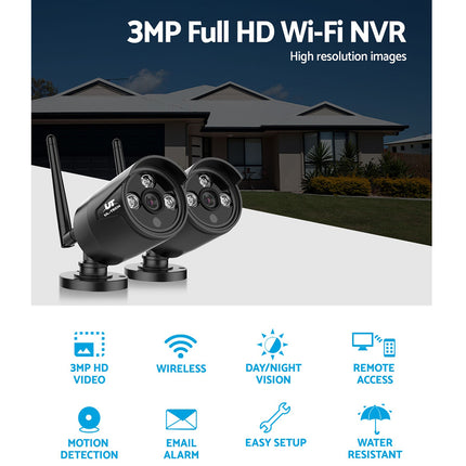 UL-tech Wireless CCTV System 2 Camera Set For DVR Outdoor Long Range 3MP