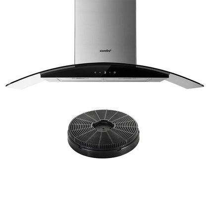 Comfee Rangehood 900mm Stainless LED Glass Kitchen Canopy With 2 PCS Filter Replacement