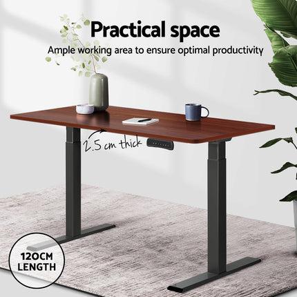 Artiss Motorised Standing Desk Desktop Electric Sit Stand Table Walnut