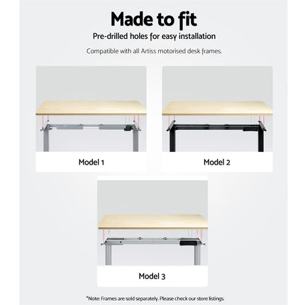 Artiss Standing Desk Desktop Motorised Electric Sit Stand Table White Oak