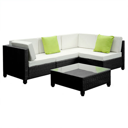 Gardeon 5PC Outdoor Furniture Sofa Set Lounge Setting Wicker Couches Garden Patio Pool