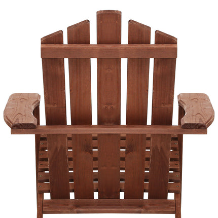 Gardeon Outdoor Sun Lounge Beach Chairs Table Setting Wooden Adirondack Patio Chair Brown