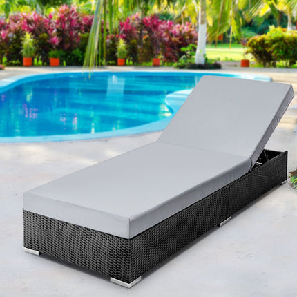 Gardeon Sun Lounge Outdoor Furniture Day Bed Wicker Rattan Garden Sofa