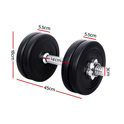 15KG Dumbbells Dumbbell Set Weight Training Plates Home Gym Fitness Exercise