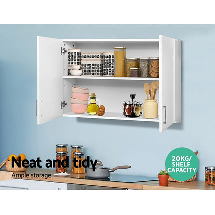 Cefito Wall Cabinet Storage Bathroom Kitchen Bedroom Cupboard Organiser White