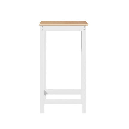 Artiss Bar Table Ari Dining Desk High Solid Wood Kitchen Shelf Wooden White Cafe