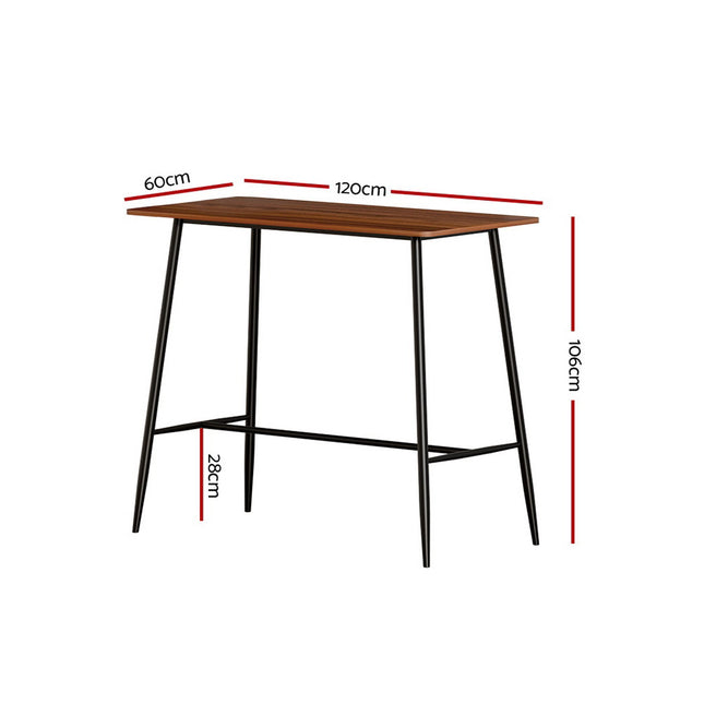 Artiss Bar Table Industrial Dining Desk High Wood Kitchen Shelf Wooden Cafe Pub