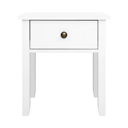 Bedside Tables Drawer Side Table Nightstand White Storage Cabinet White Lamp