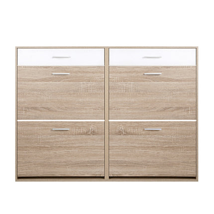 Artiss 2 Tier Shoe Cabinet - Wood