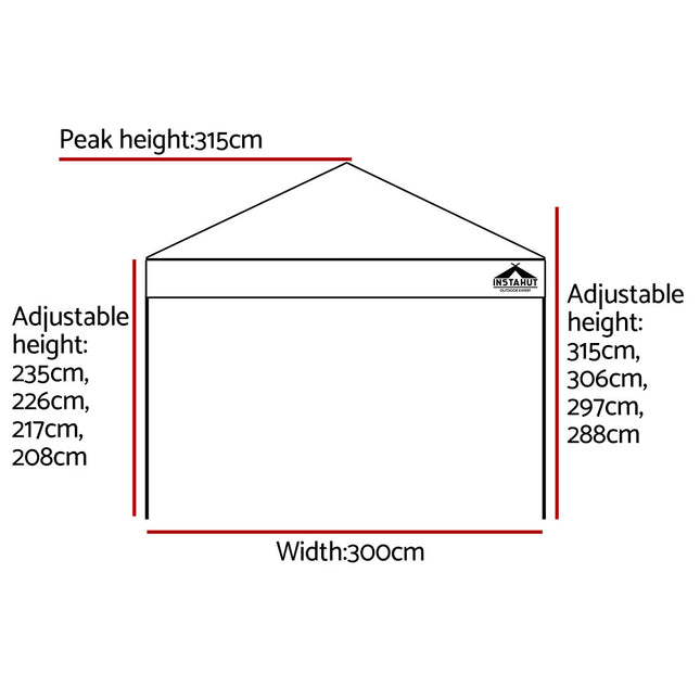 Instahut Gazebo Pop Up Marquee 3x3 Outdoor Wedding Base Pod Kit Navy