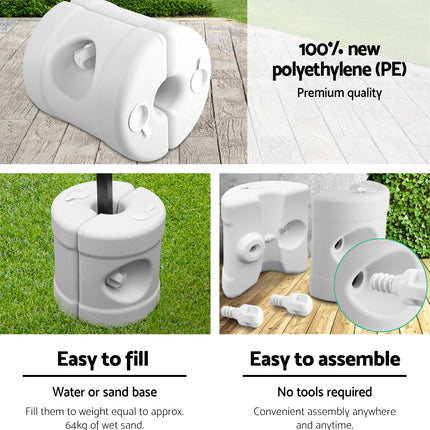 Instahut Gazebo Pop Up Marquee 3x3 Outdoor Wedding Base Pod Kit White