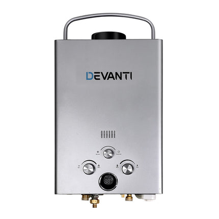 Devanti Outdoor Gas Hot Water Heater Portable Camping Shower 12V Pump Grey