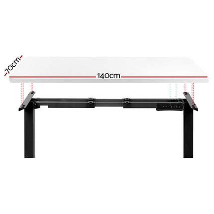 Artiss Standing Desk Electric Adjustable Sit Stand Desks Black White 140cm