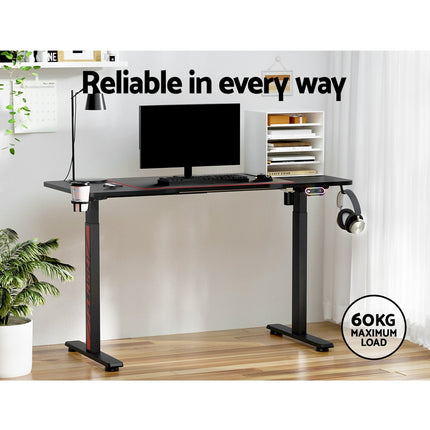 Artiss Electric Standing Desk Gaming Desks Sit Stand Table RGB Light Home Office