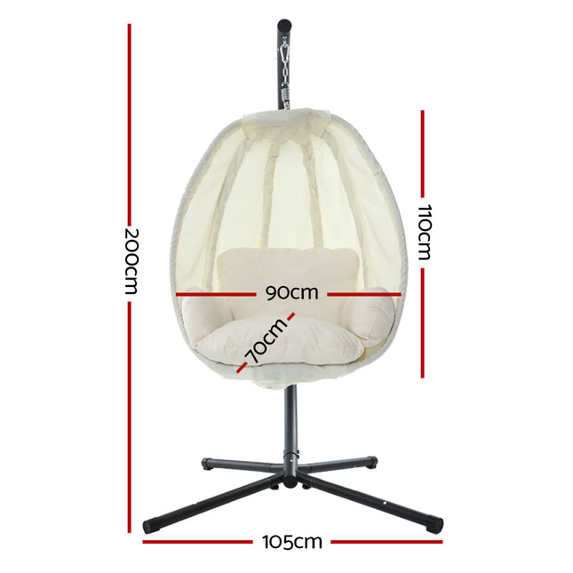 Gardeon Outdoor Furniture Egg Hammock Porch Hanging Pod Swing Chair with Stand