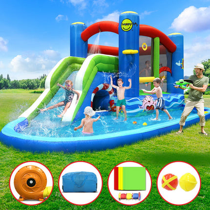 Happy Hop Inflatable Water Jumping Castle Bouncer Kid Toy Windsor Slide Splash