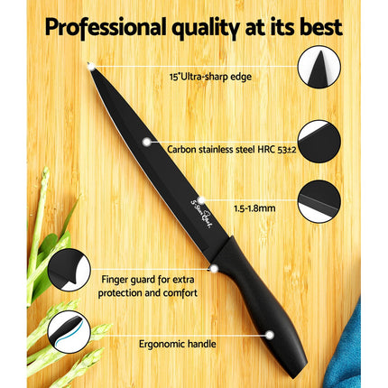 5-Star Chef 7PCS Kitchen Knife Set Stainless Steel Non-stick with Sharpener