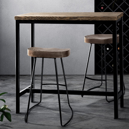 Artiss Vintage Industrial High Bar Table for Stool Kitchen Cafe Desk Dark Brown