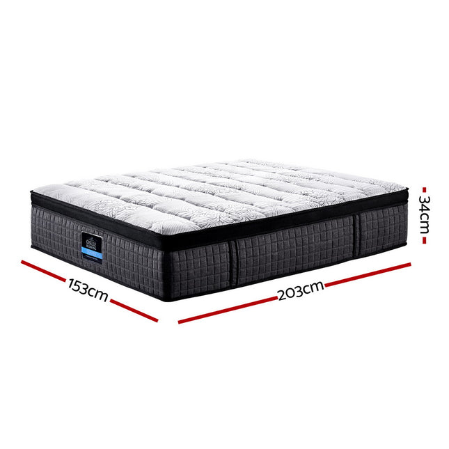 Giselle QUEEN Bed Mattress 9 Zone Pocket Spring Latex Foam Medium Firm 34cm