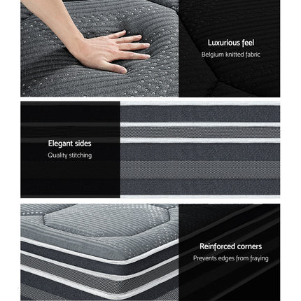 Giselle 35CM DOUBLE Mattress Bed 7 Zone Dual Euro Top Pocket Spring Medium Firm