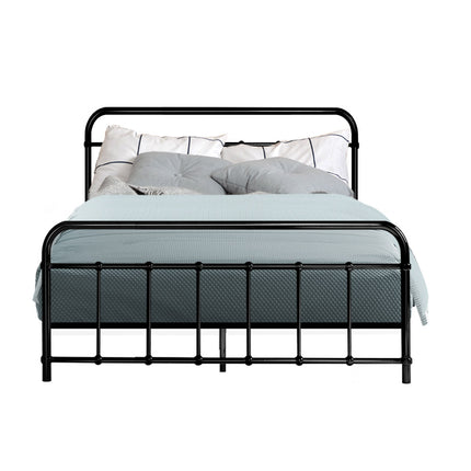 Artiss LEO Metal Bed Frame - Double (Black)