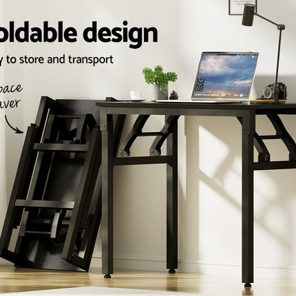 Artiss Computer Desk Laptop Table Bookshelf Desk Storage Rack Office Study Black