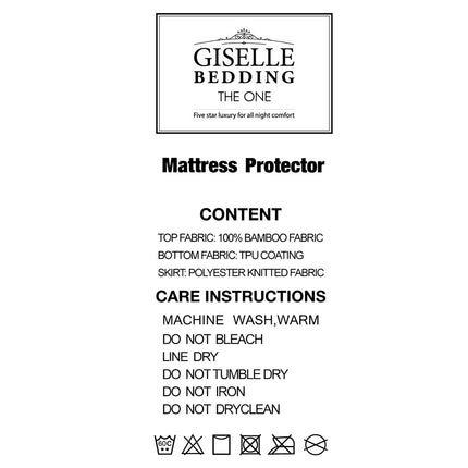 Giselle Bedding Queen Size Waterproof Bamboo Mattress Protector