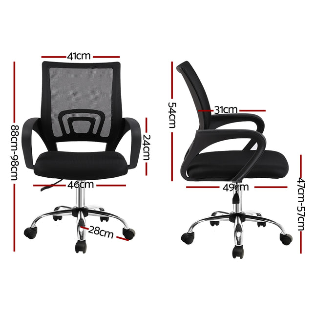 Artiss Office Chair Gaming Chair Computer Mesh Chairs Executive Mid Back Black