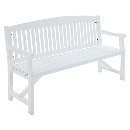 Gardeon Wooden Garden Bench Chair Outdoor Furniture Patio Deck 3 Seater White