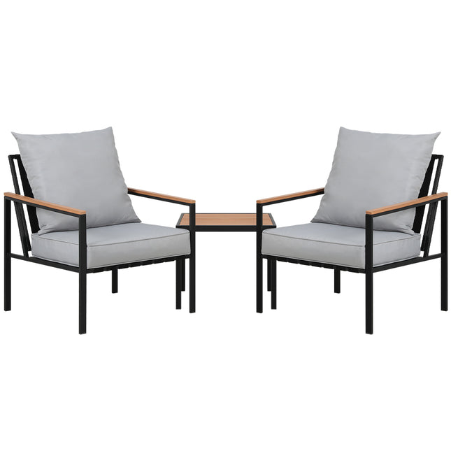 Gardeon Outdoor Furniture 3pcs Lounge Setting Bistro Set Chairs Table Patio