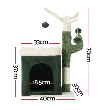 i.Pet Cat Tree Tower Scratching Post Scratcher Wood Condo Bed House Toys 70cm