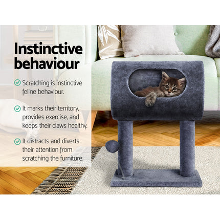 i.Pet Cat Tree Scratching Post Scratcher Tower Condo House Grey 53cm