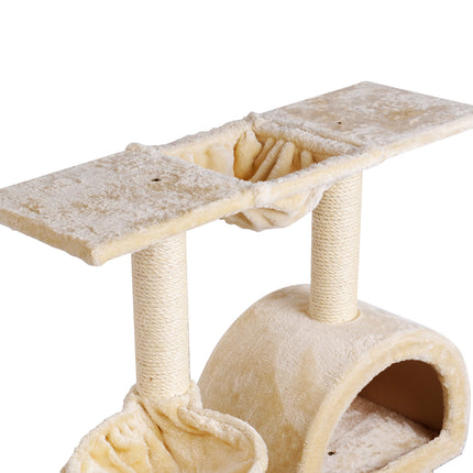 i.Pet Cat Tree Trees Scratching Post Scratcher Condo Tower House Bed Beige 100cm