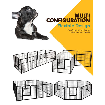 i.Pet Dog Playpen Pet Playpen 8 Panel Puppy Exercise Cage Enclosure Fence 80x60cm